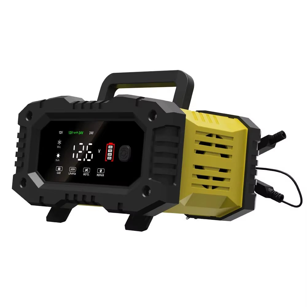 20A/10A Car Motorcycle Battery Charger 12V/24V Smart Charger Lithium AGM GEL Lead-Acid Lifepo4 Battery Chargers