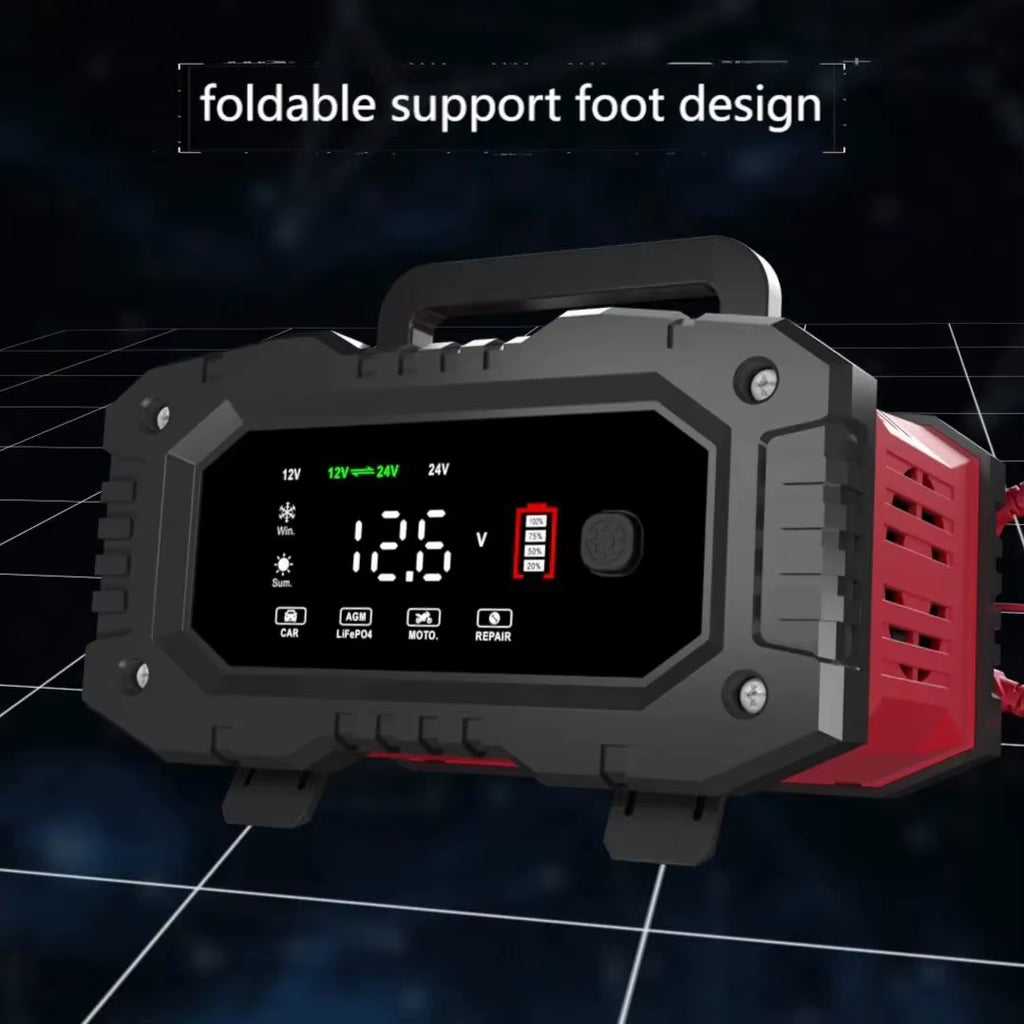 20A/10A Car Motorcycle Battery Charger 12V/24V Smart Charger Lithium AGM GEL Lead-Acid Lifepo4 Battery Chargers